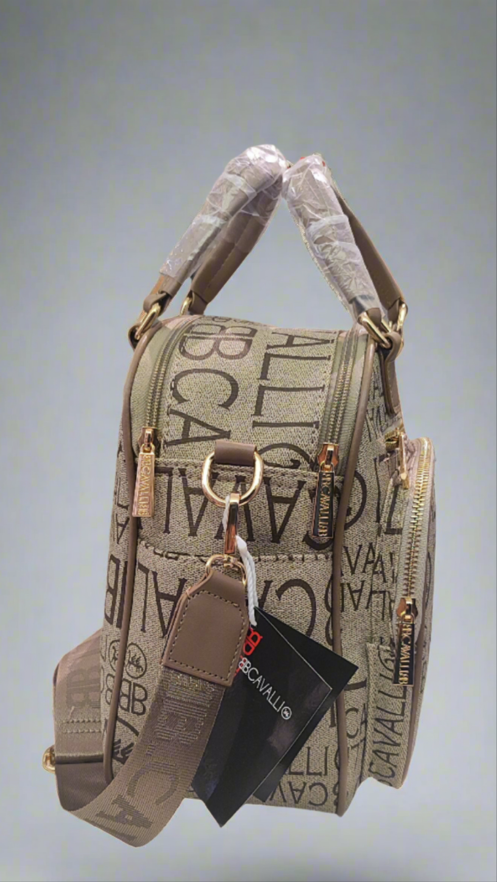 Elegante RC Cavalli Damen Rucksacktasche / Handtasche mit Monogramm-Print Produkt...