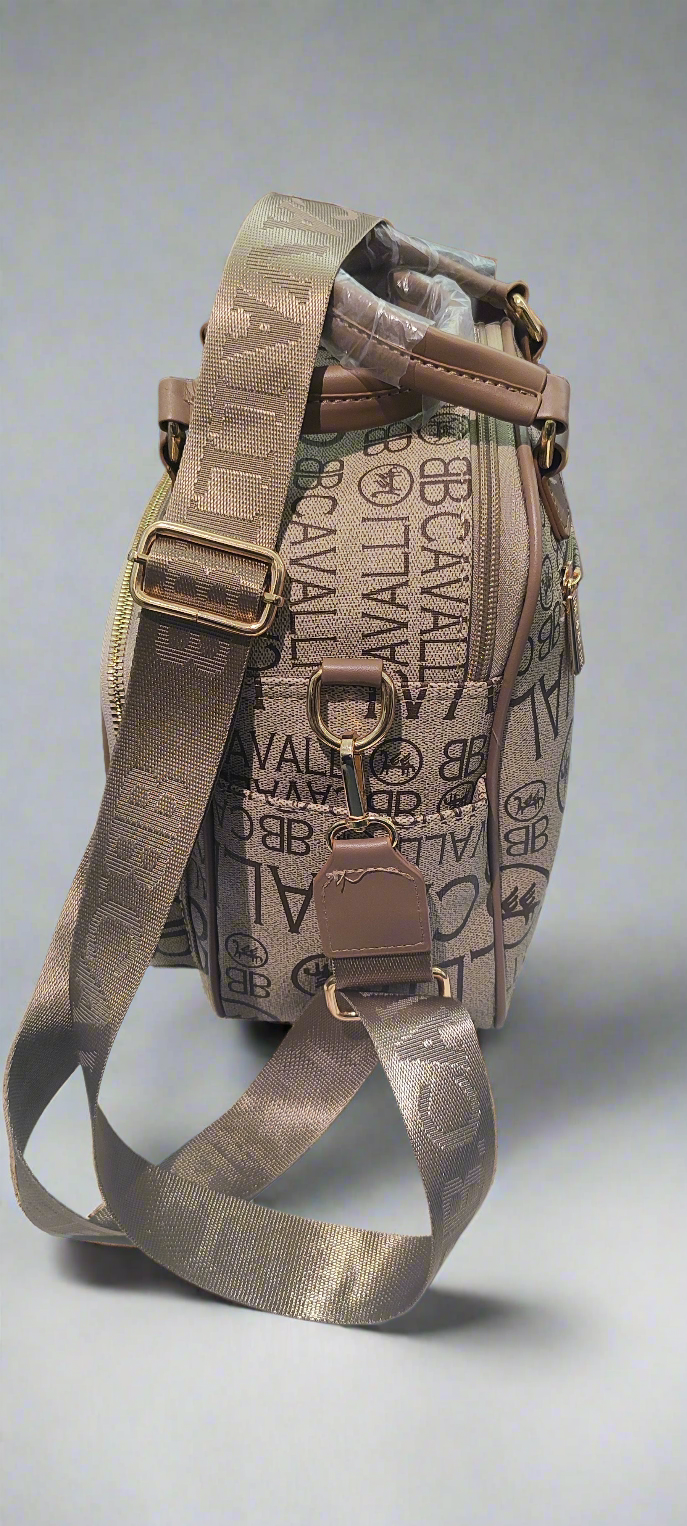 Elegante RC Cavalli Damen Rucksacktasche / Handtasche mit Monogramm-Print Produkt...