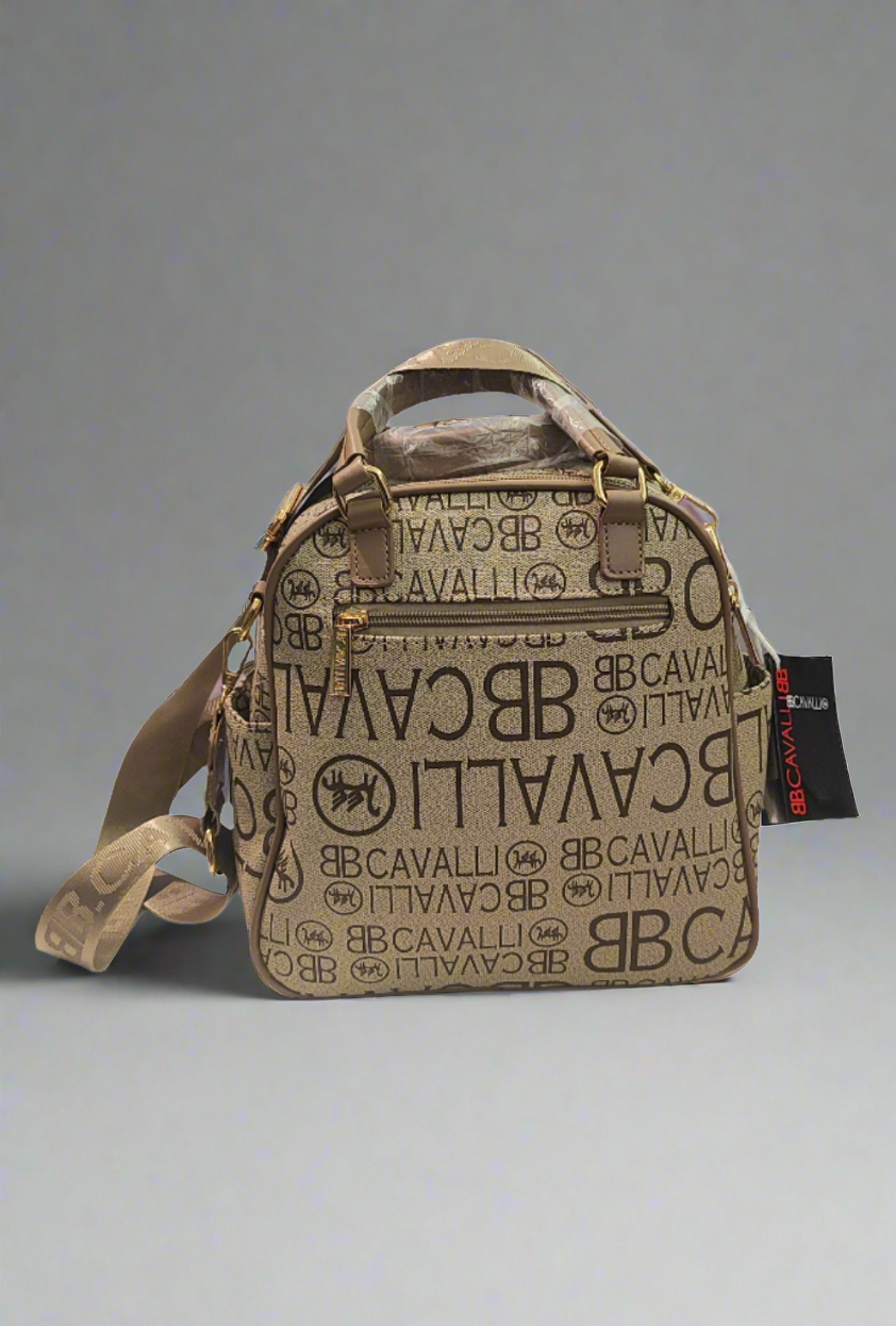 Elegante RC Cavalli Damen Rucksacktasche / Handtasche mit Monogramm-Print Produkt...