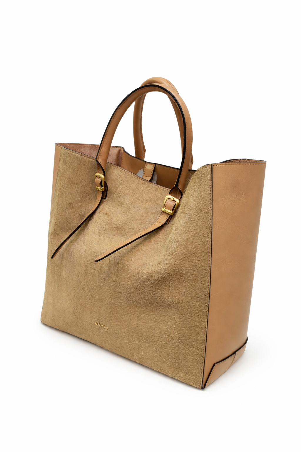 Guess Damen Handtasche Shopper Beige - Elegante Henkeltasche Velours-Optik