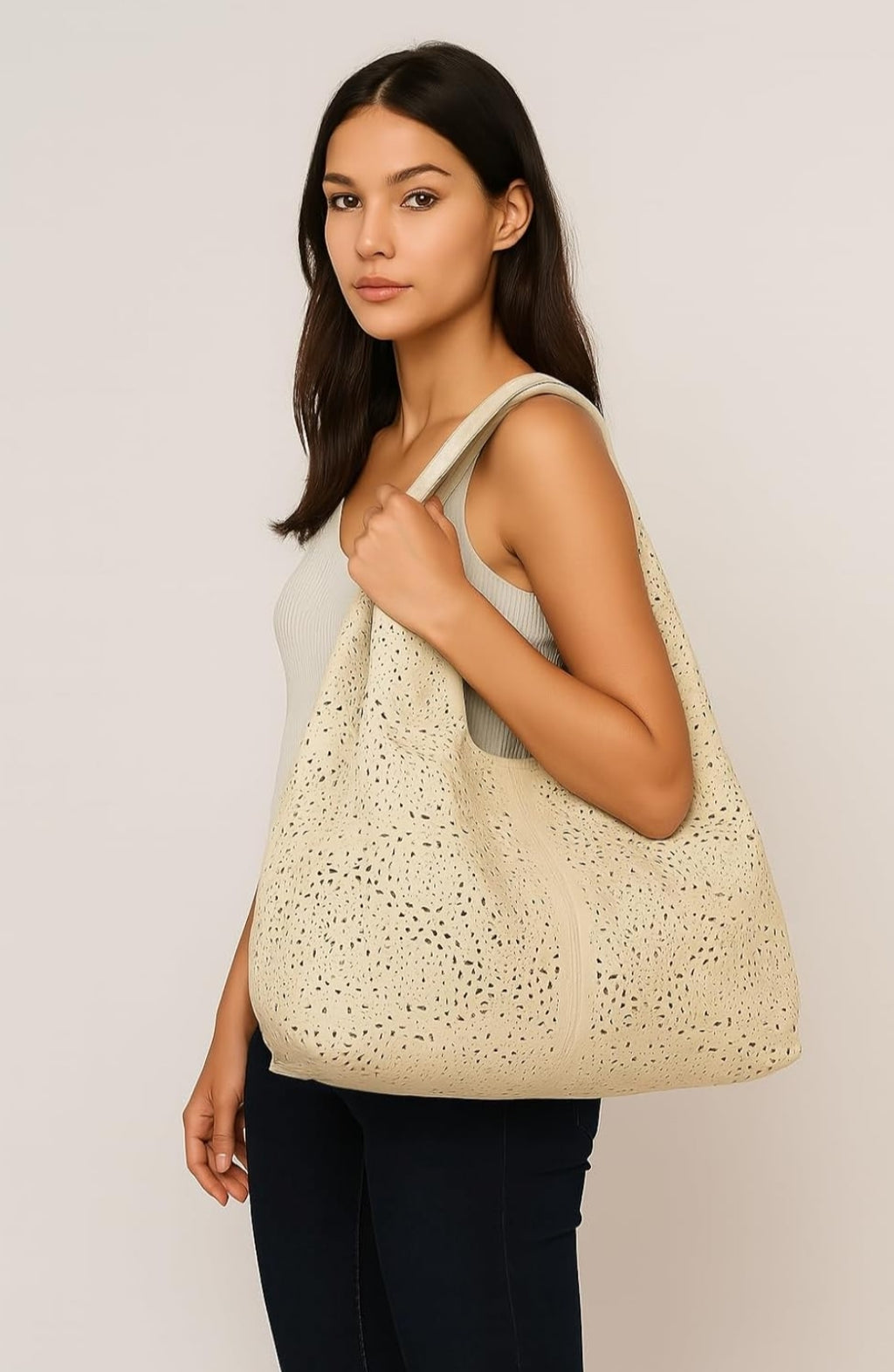 Luxuriöser Shopper in Leder-Optik