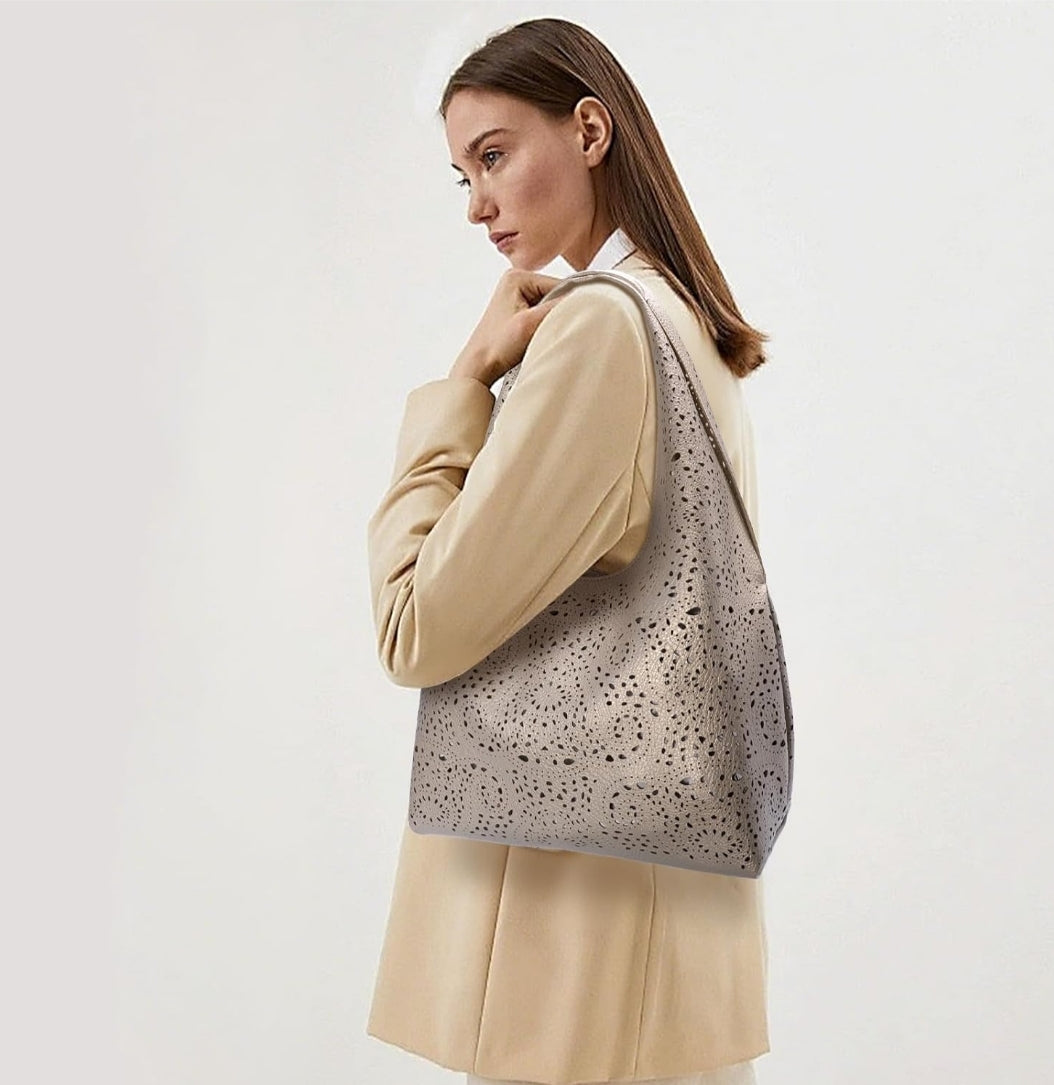 Luxuriöser Shopper in Leder-Optik