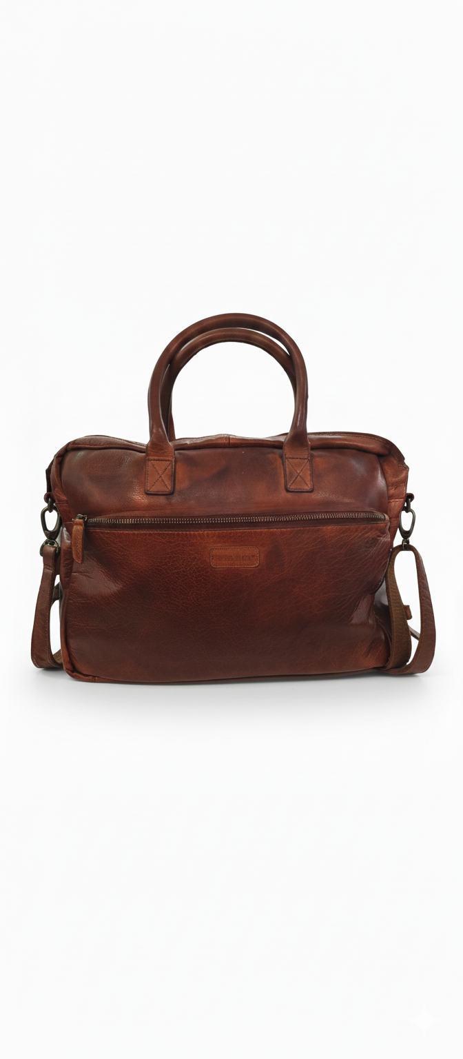 Antique Look Brown Leather Portfolio Bag