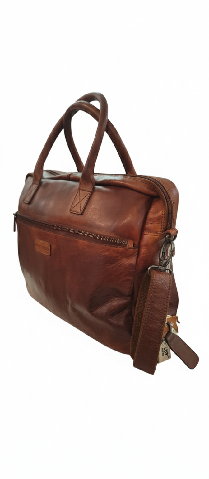 Antique Look Brown Leather Portfolio Bag