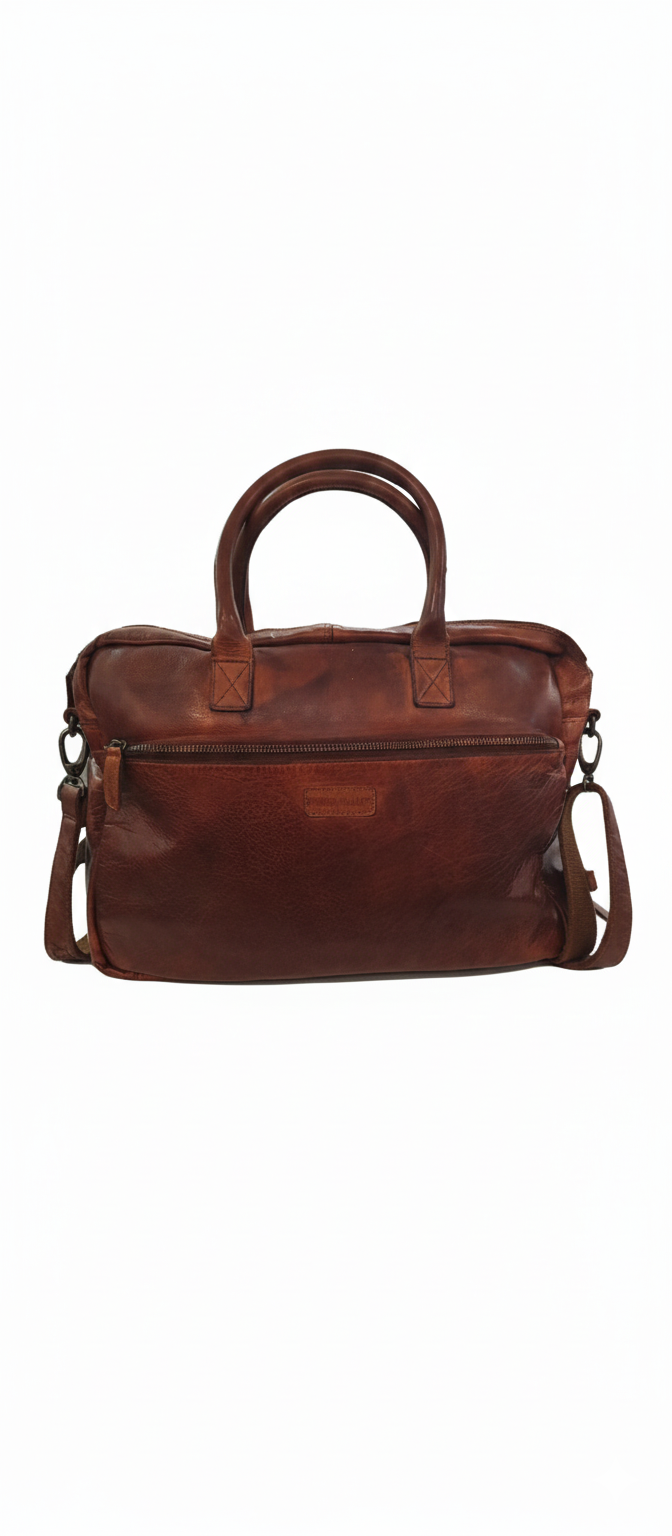 Antique Look Brown Leather Portfolio Bag