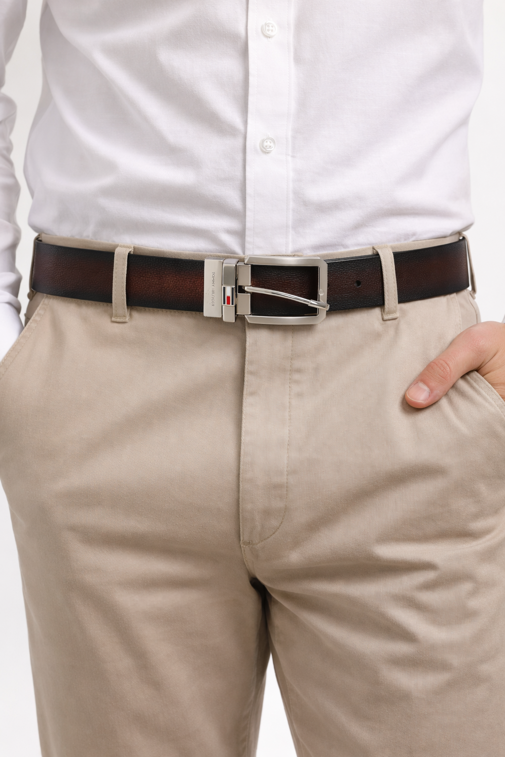 Tommy Hilfiger Men's Reversible Leather Belt - Black/Brown