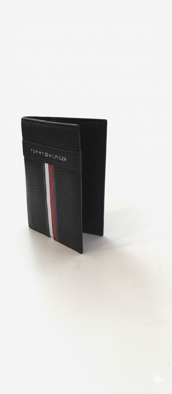 Elegantes Tommy Hilfiger Kreditkarten-Etui | Schwarz mit TH-Logo
