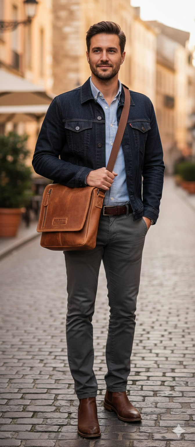 Rugged Leather Shoulder Bag