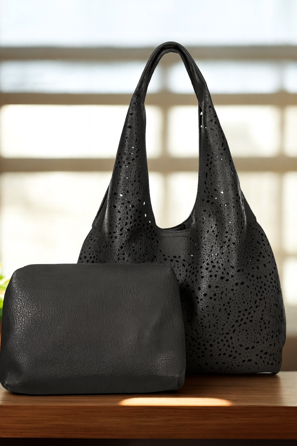 Luxuriöser Shopper in Leder-Optik