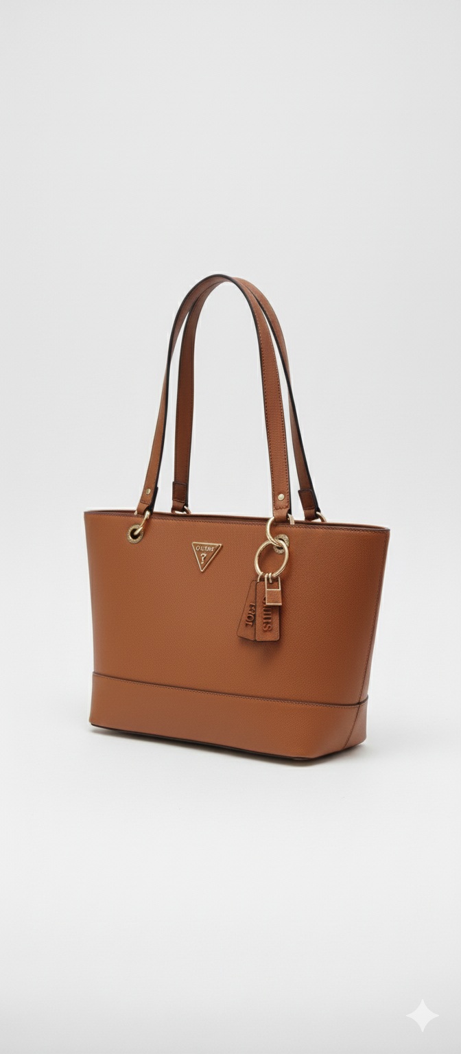 Guess Women's Large Tote Bag in Cognac Brown